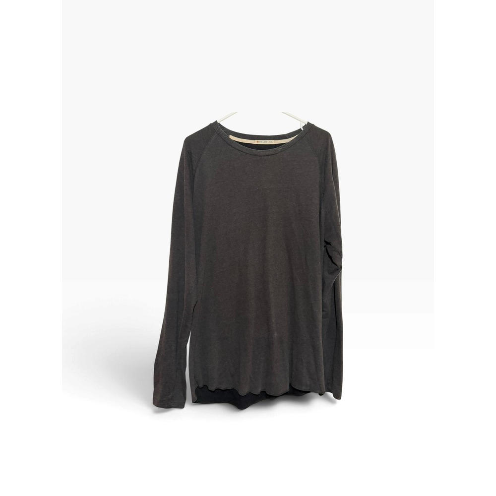 Marine Layer Mens L/XL Charcoal Gray Raglan Long Sleeve Tri-Blend Shirt
